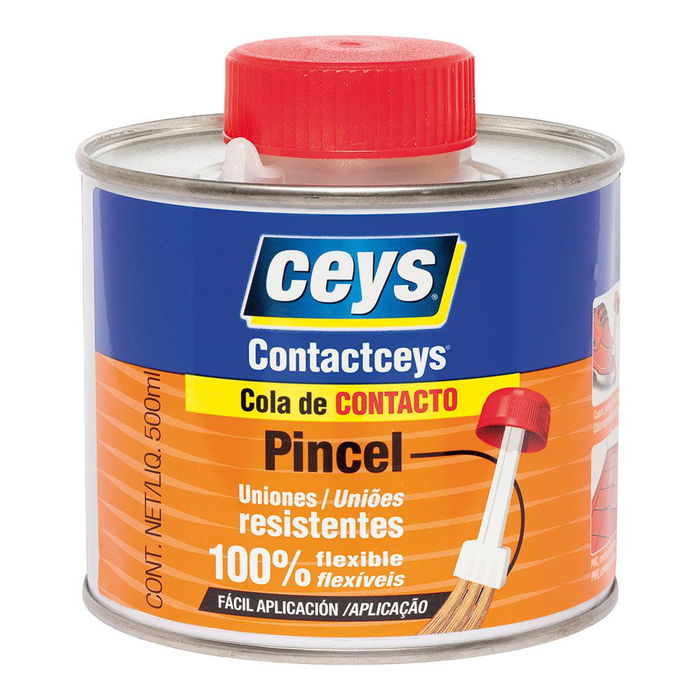 Ceys 503418 Contactceys Adhesivo Transparente para Poliestireno con Pincel 500 ml Ceys 503418 Contactceys Adhesivo Transparente para Poliestireno con Pincel 500 ml
