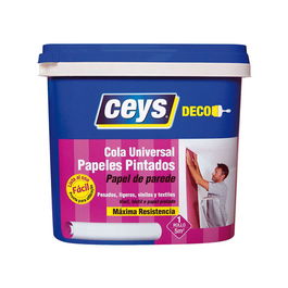 Ceys Cola papeles pintados universal 504603 1 kg para papeles ligeros, medianos y pesados en todo tipo de superficies