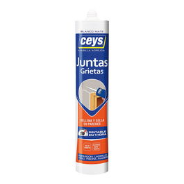Ceys 505602 Masilla Acrílica para Juntas y Grietas, Blanco, Cartucho 280 ml, Interior