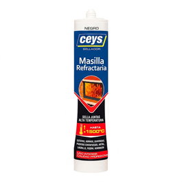 Ceys Sellador Masilla Refractaria Negra 300 ml - Alta Temperatura 1500°C - Referencia 506301