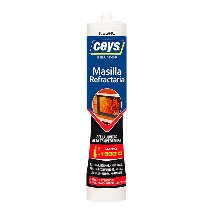 Ceys Sellador Masilla Refractaria Negra 300 ml - Alta Temperatura 1500°C - Referencia 506301 Ceys Sellador Masilla Refractaria Negra 300 ml - Alta Temperatura 1500°C - Referencia 506301