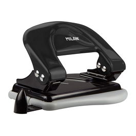 Milán Perforadora de Papel con Guía Negro para 15 Hojas