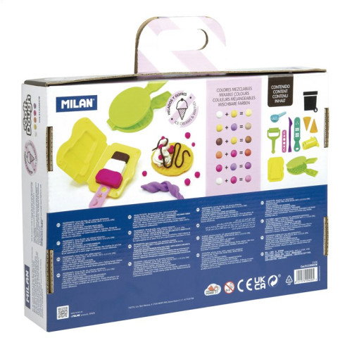 MILAN Maletín de Pasta Blanda Soft Dough Helados y Gofres con 6 Botes y Herramientas
