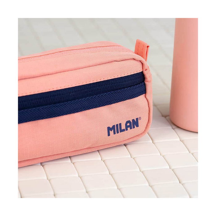 Milan Estuche Portatodo Serie 1918 Rectangular Rosa con Azul Marino
