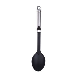 San Ignacio Cuchara de Cocina Expert SG-7349 Nylon PBT y Acero Inoxidable Mango Negro 33,5 x 6,5 cm