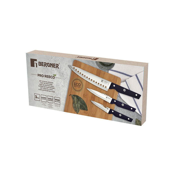Bergner Juego de Cuchillos 3 Piezas Pro reeco Acero Inoxidable Mango ABS Azul Oscuro Bg-41026-dbl Bergner Juego de Cuchillos 3 Piezas Pro reeco Acero Inoxidable Mango ABS Azul Oscuro Bg-41026-dbl