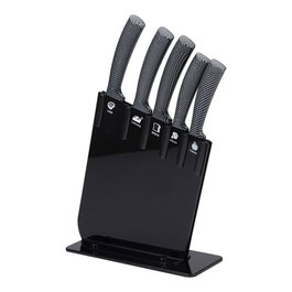 San Ignacio Set 6 Cuchillos Jarama GT Black Acero Inoxidable con Soporte Chef Panero Trinchar Multiuso Pelador