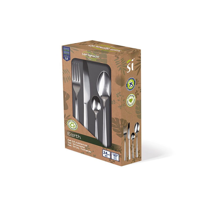 San Ignacio SG-7775 Cubertería 24 piezas Acero Inoxidable Reciclado Brillo Earth San Ignacio SG-7775 Cubertería 24 piezas Acero Inoxidable Reciclado Brillo Earth