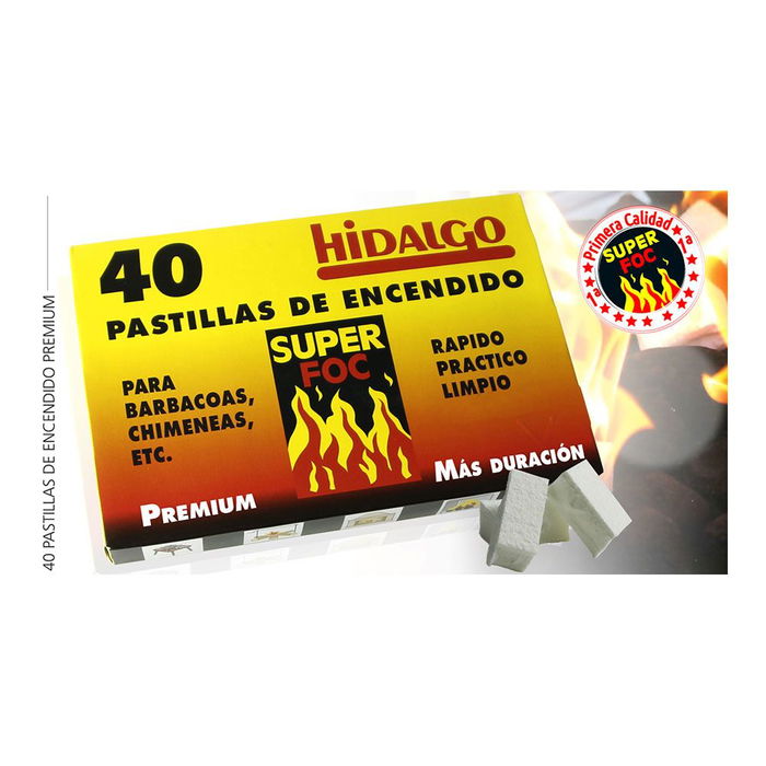 Super Foc Pastillas de encendido 08101 para Barbacoa y Chimenea, Pack 40 unidades Super Foc Pastillas de encendido 08101 para Barbacoa y Chimenea, Pack 40 unidades