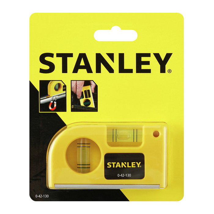 Stanley Nivel de Bolsillo 0-42-130 Compacto 140mm Herramienta Precisa para Hogar y Bricolaje