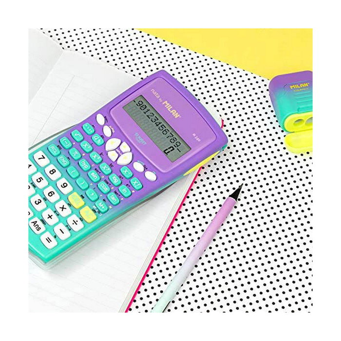 Milan Calculadora Científica M240 Sunset Turquesa y Lila Milan Calculadora Científica M240 Sunset Turquesa y Lila