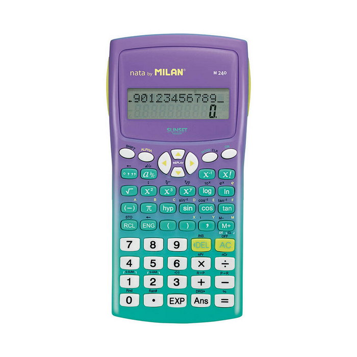 Milan Calculadora Científica M240 Sunset Turquesa y Lila Milan Calculadora Científica M240 Sunset Turquesa y Lila