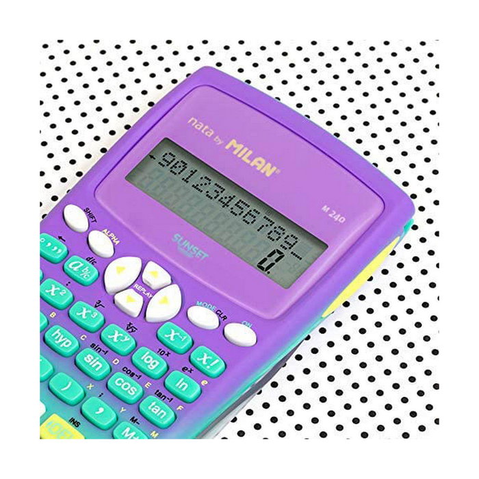 Milan Calculadora Científica M240 Sunset Turquesa y Lila Milan Calculadora Científica M240 Sunset Turquesa y Lila