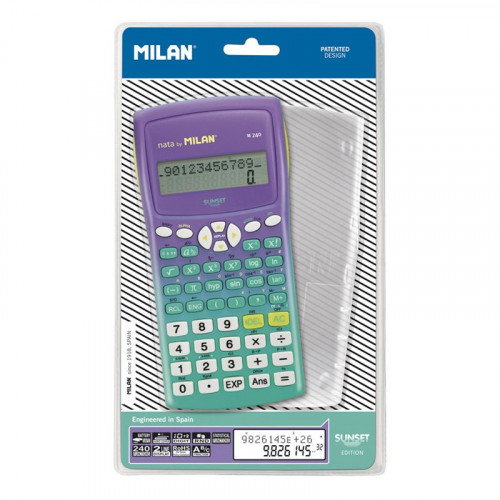 Milan Calculadora Científica M240 Sunset Turquesa y Lila Milan Calculadora Científica M240 Sunset Turquesa y Lila