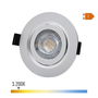 EDM Downlight LED Empotrar Redondo 9W 806lm 3200K Luz Cálida Ra80 Cromo Ø9cm - IP20 - Clase F