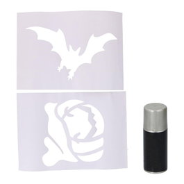 Articasa Set de decoración para ventanas Halloween spray + plantillas