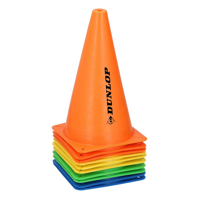 Dunlop Pack de 10 Conos de Entrenamiento de Plástico Ø 14 x 23,5 cm