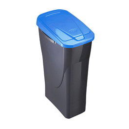 Mondex Cubo de basura Ecobin con tapa negro/azul 15 l 21,5 x 31 x 42 cm
