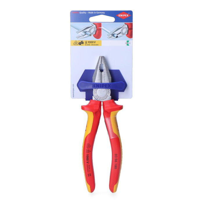 Knipex Alicates universales 180 x 65 x 20 mm, Mangos Aislados VDE Probados a 10.000V