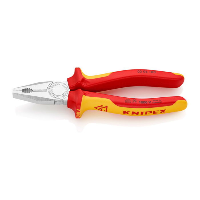 Knipex Alicates universales 180 x 65 x 20 mm, Mangos Aislados VDE Probados a 10.000V