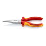 Knipex Alicates de Boca Cigüeña Recto 200mm con filos de corte, mangos aislados VDE, cromado/rojo/amarillo 206g 200x56x19 mm