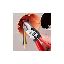 Knipex Alicate de corte diagonal negro con cabeza pulida 160 mm