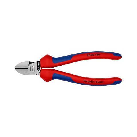 Knipex Alicate de corte diagonal negro con cabeza pulida 160 mm