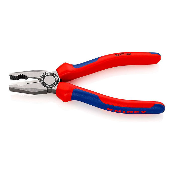 Knipex Alicates universales 0302180 185 mm filo con bisel, para cortar alambre blando y duro Knipex Alicates universales 0302180 185 mm filo con bisel, para cortar alambre blando y duro