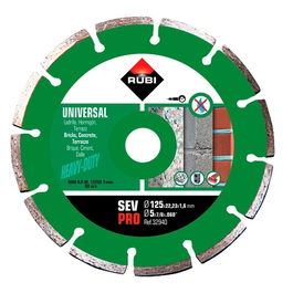 Rubi Disco Diamantado ø125 x 1,6 x 22,2 mm Pro para Materiales Generales de Obra Segmentado