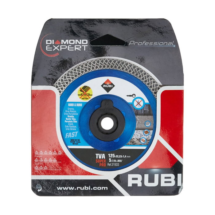 Rubi Disco diamantado TVA Superpro ø125 x 1,4 x 22,2 mm