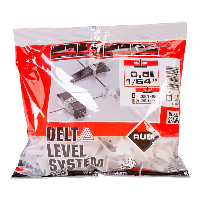 Rubi Brida Nivelación Baldosas R3929 3-12mm 0,5mm Delta Level System 100 Unidades