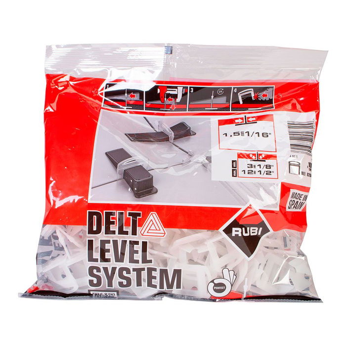 Rubi Brida Nivelación R2840 para Baldosas 3-12mm 1.5mm (100 Unidades)