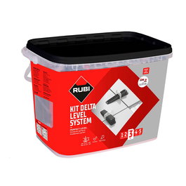 Rubi Kit Delta Level System 1mm R3956 - Tenaza, 100 Bridas (3-12mm) y 100 Cuñas Reutilizables para Colocación de Baldosas