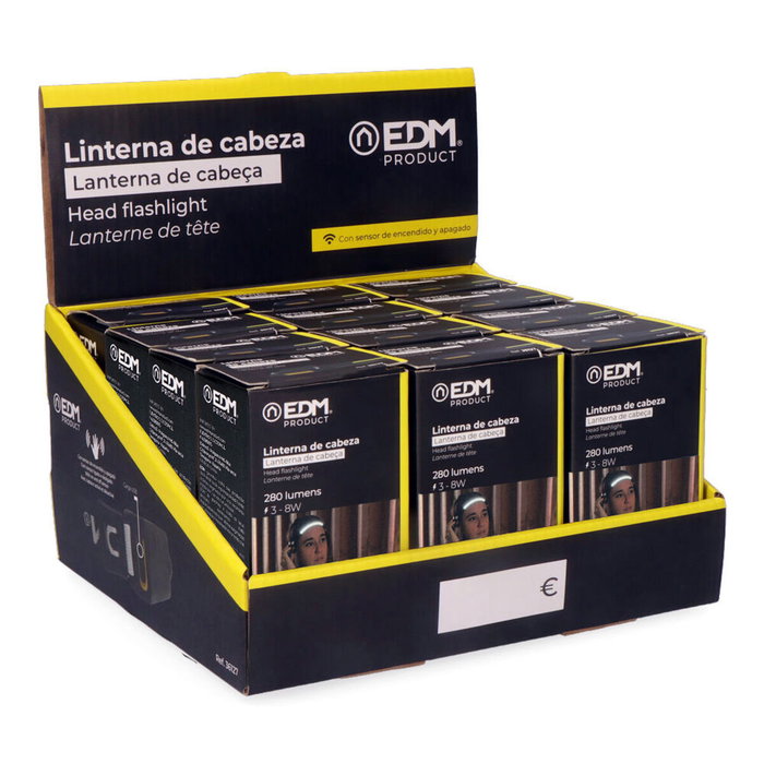 Edm Linterna frontal con sensor recargable Edm Linterna frontal con sensor recargable