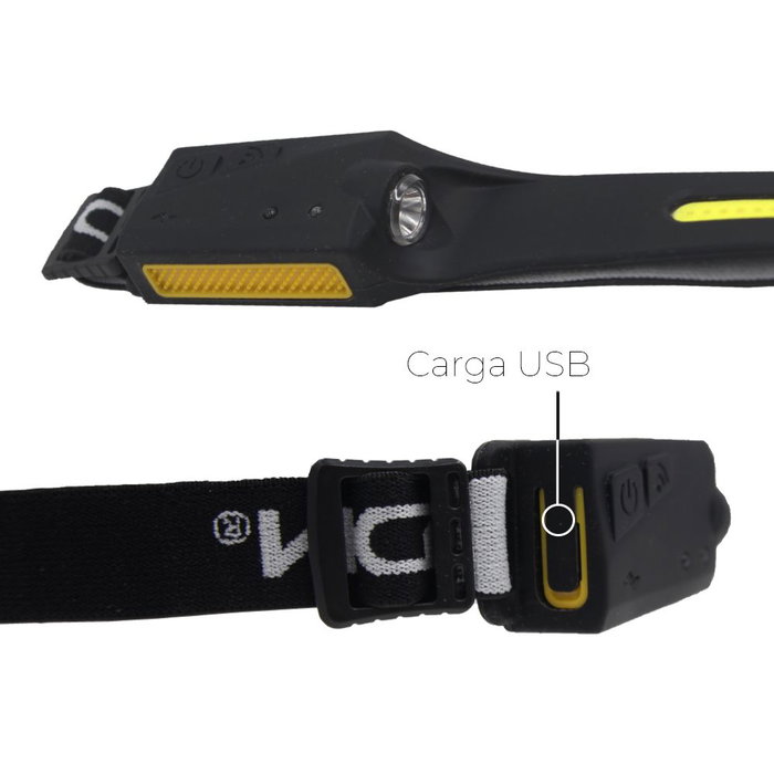 Edm Linterna Frontal con Sensor Recargable 8W LED Cob 280lm IP44 Luz Fría Edm Linterna Frontal con Sensor Recargable 8W LED Cob 280lm IP44 Luz Fría