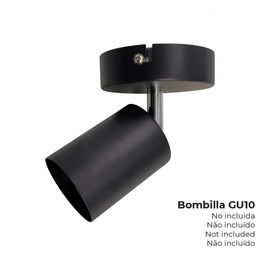 Edm Foco Negro 1 Elemento GU10 50W (Bombilla No Incluida) Ø9 x 5,6 x 14,2 cm