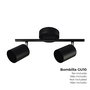 Edm Foco de 2 Elementos GU10 Color Negro, Potencia Máx. 50 W (Bombilla no Incluida), Abatible 180°, Medidas 30 x 9 x 17 cm, 220-240V