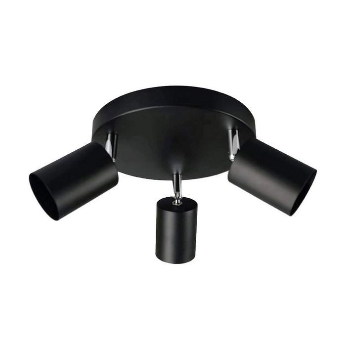 Edm Plafón circular de 3 elementos negro GU10