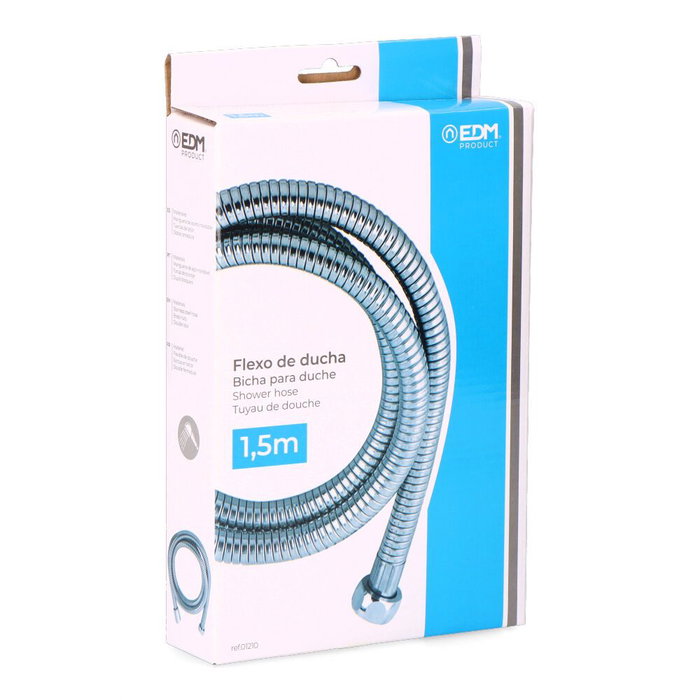 Edm Flexo de Ducha Acero Inoxidable Cromo 1,5 m Edm Flexo de Ducha Acero Inoxidable Cromo 1,5 m
