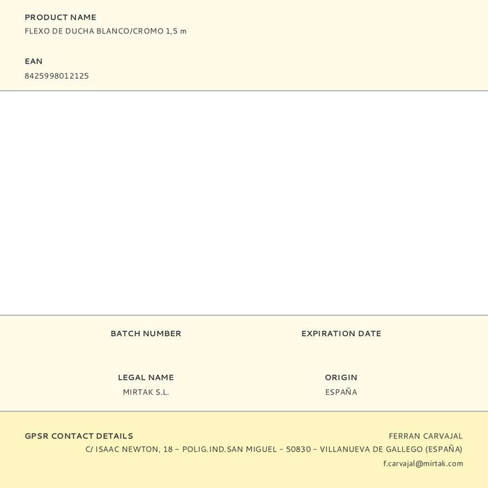 Edm Flexo de ducha blanco/cromo 1,5 m