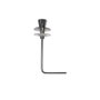 Edm Tirador de Cisterna de WC Curvo Tanque/Bajo, Acero Inoxidable, Cromado, 13cm
