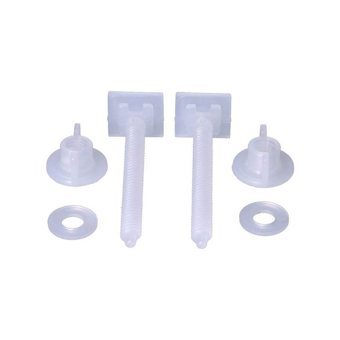 Edm Juego Tornillos Tapa Wc Universal 9 cm Blanco Pvc