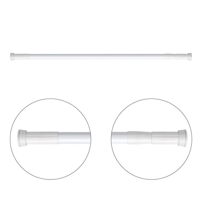 Edm Barra de Cortina Extensible Blanca 75 x 125 cm Aluminio