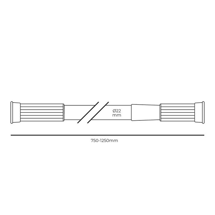 Edm Barra de Cortina Extensible Blanca 75 x 125 cm Aluminio