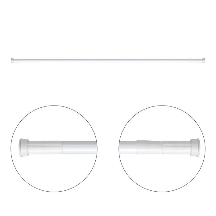 Edm Barra Cortina Extensible Aluminio Blanco 125-220 cm Ø22 mm