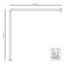 Edm Barra de Cortina Curva Blanca Plástico PVC Extensible 80 x 80 cm