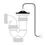 Mirtak Sifón Curvo Extensible Lavabo/Fragadero 1" 1/2 PVC Blanco con Cadena y Tapón