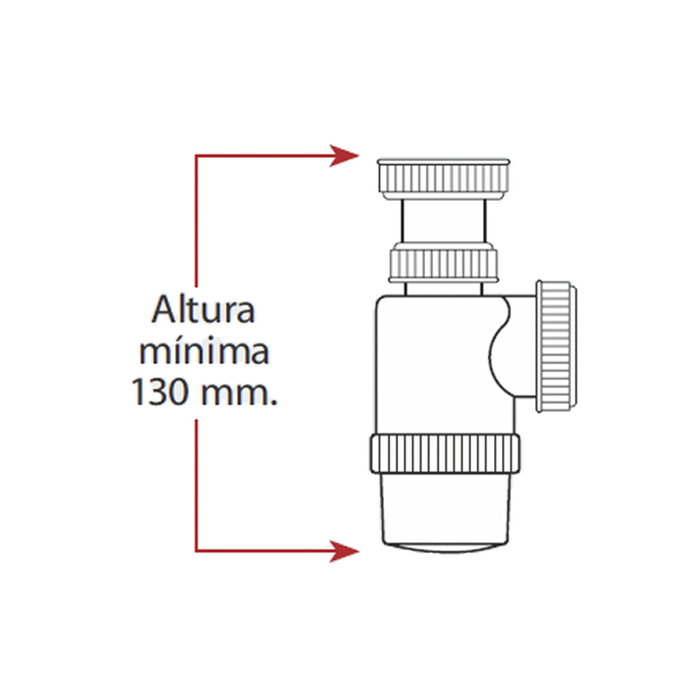 Mirtak Mini sifón de botella extensible 1 1/2 pulgadas para válvula automática Mirtak Mini sifón de botella extensible 1 1/2 pulgadas para válvula automática