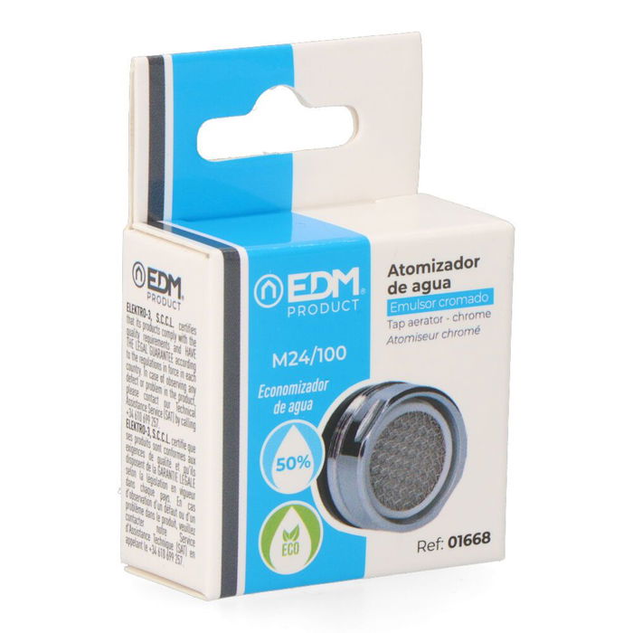 Edm Atomizador Economizador de Caudal para Grifo Macho 24/100 Cromado