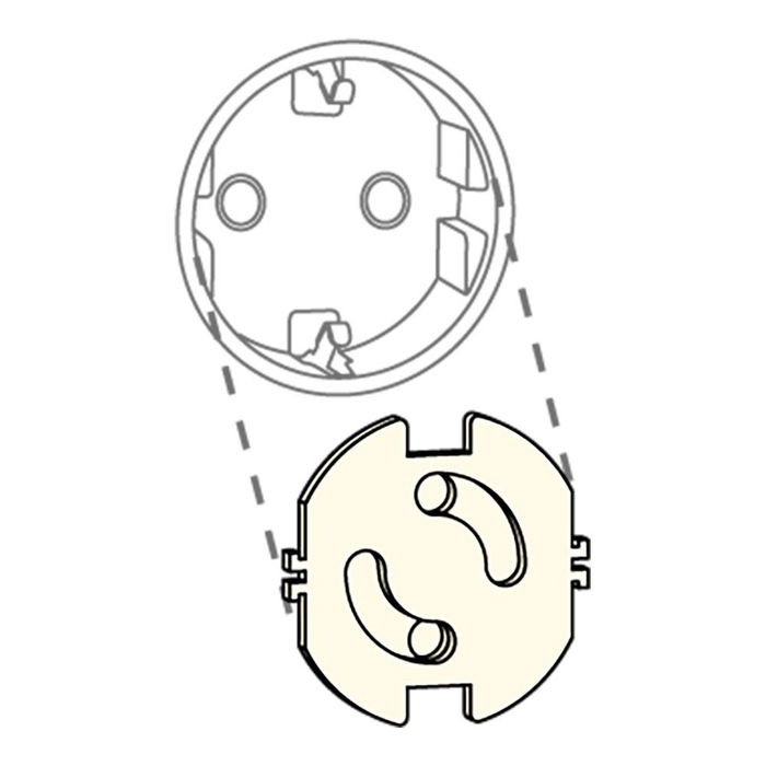 Edm Tapa de enchufe giratorios base T/TL Universal Polipropileno Blister 10 uds Blanco Edm Tapa de enchufe giratorios base T/TL Universal Polipropileno Blister 10 uds Blanco